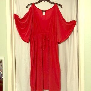 Coral split sleeve dress